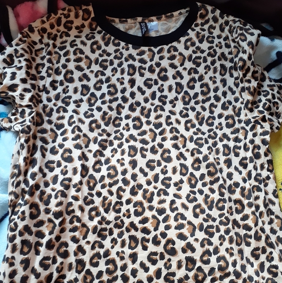 H&M Tops - H&M Divided Leopard Print Shirt Size M